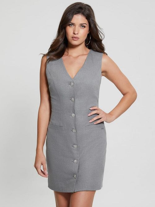 Guess Eco Doris Buttoned Dress Gri | GUESS-SN26861