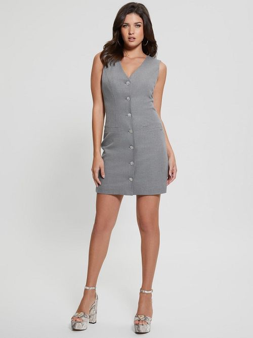 Guess Eco Doris Buttoned Dress Gri | GUESS-SN26861