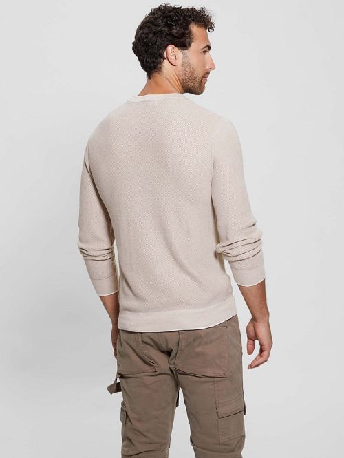 Guess Eco Earle Stitched Sweater Bej | GUESS-SN31065