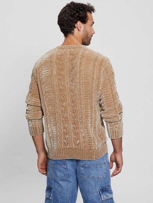 Guess Eco Egidio Cable-Knit Chenille Sweater Bej | GUESS-SN31069