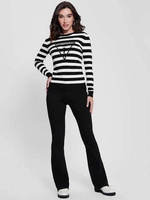 Guess Eco Eloise Sweater Negrii Albi | GUESS-SN27726
