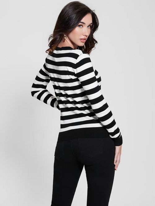 Guess Eco Eloise Sweater Negrii Albi | GUESS-SN27726