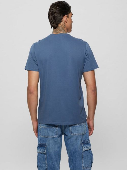 Guess Eco Embossed Tee Albastri | GUESS-SN30524