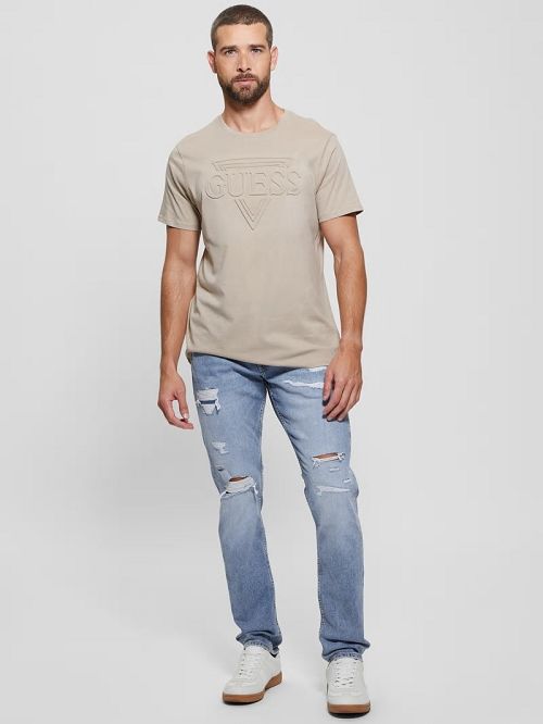 Guess Eco Embossed Tee Bej | GUESS-SN30701