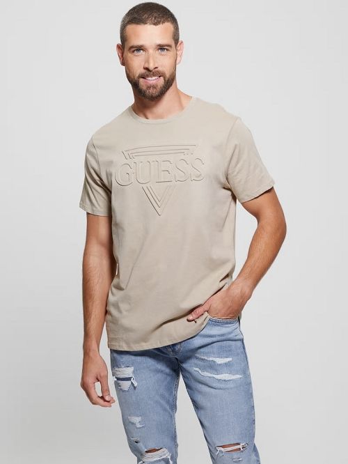 Guess Eco Embossed Tee Bej | GUESS-SN30701