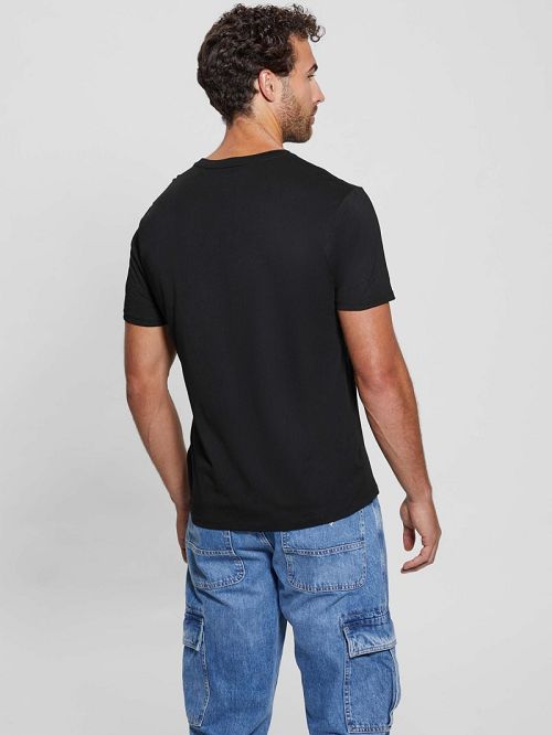 Guess Eco Embossed Tee Negrii | GUESS-SN30639