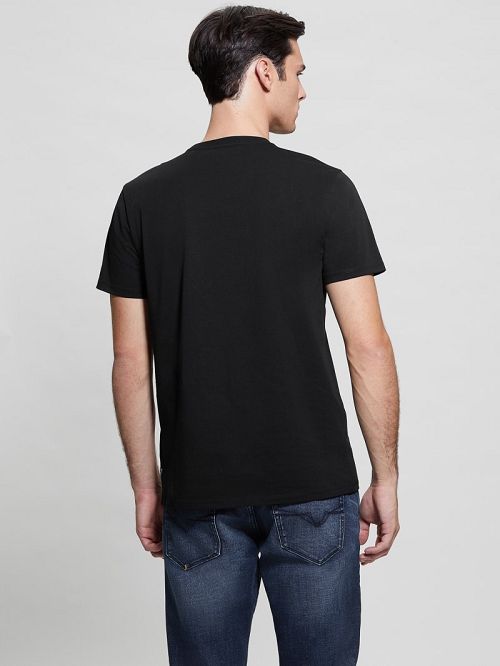 Guess Eco Embroidered Logo Tee Negrii | GUESS-SN30482