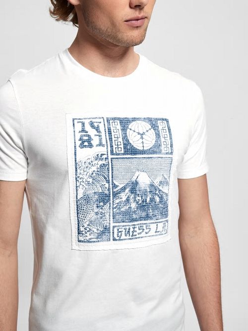 Guess Eco Embroidered Patch Tee Albi | GUESS-SN30542