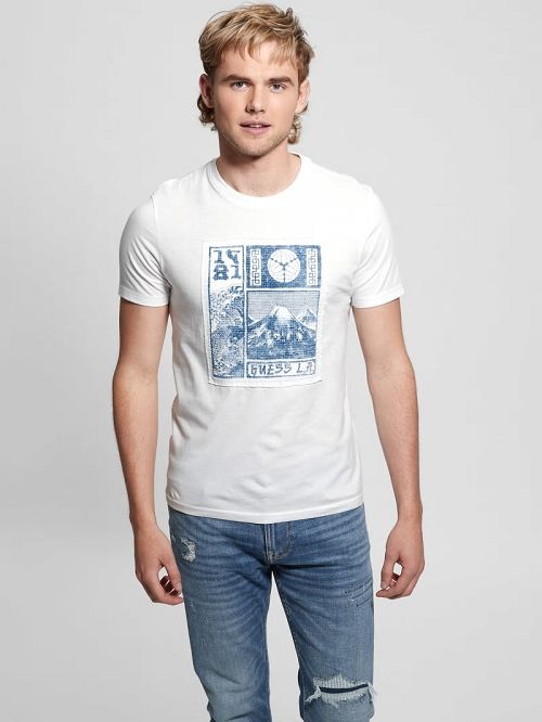 Guess Eco Embroidered Patch Tee Albi | GUESS-SN30542
