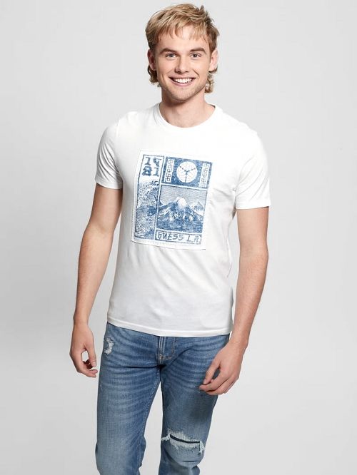 Guess Eco Embroidered Patch Tee Albi | GUESS-SN30542
