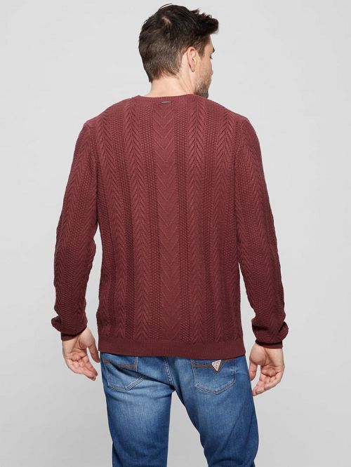 Guess Eco Ethan Cable Knit Sweater Rosii | GUESS-SN30891