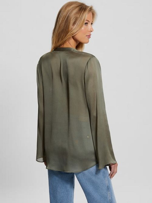 Guess Eco Eva Chiffon Top Verzi | GUESS-SN27266