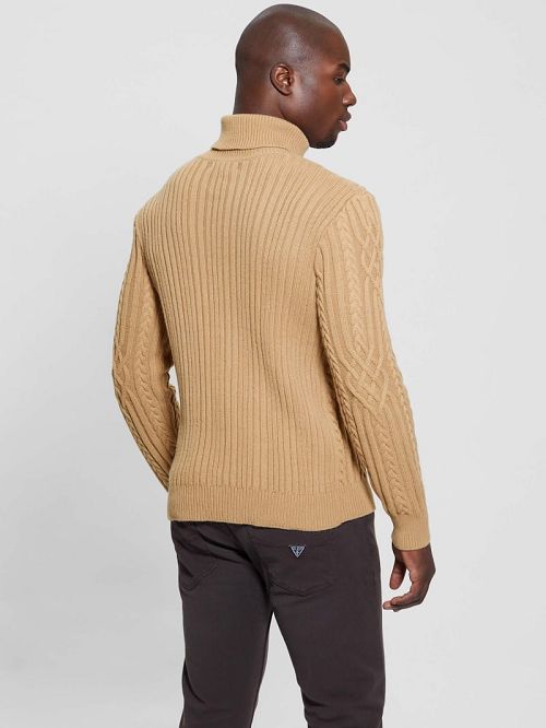 Guess Eco Evander Cable-Knit Sweater Bej | GUESS-SN31029