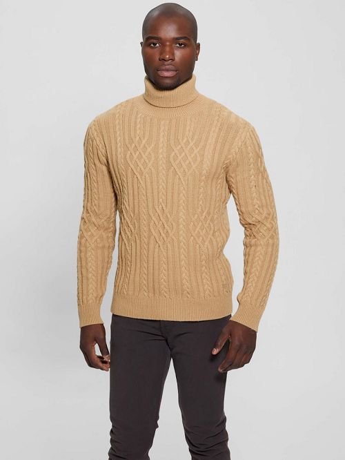 Guess Eco Evander Cable-Knit Sweater Bej | GUESS-SN31029