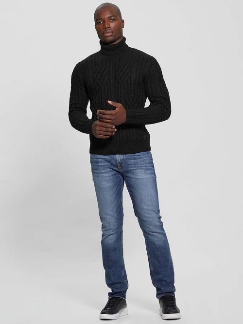 Guess Eco Evander Cable-Knit Sweater Negrii | GUESS-SN30923
