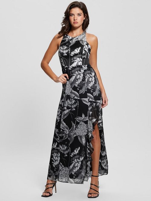 Guess Eco Evangelina Maxi Dress Negrii | GUESS-SN26724