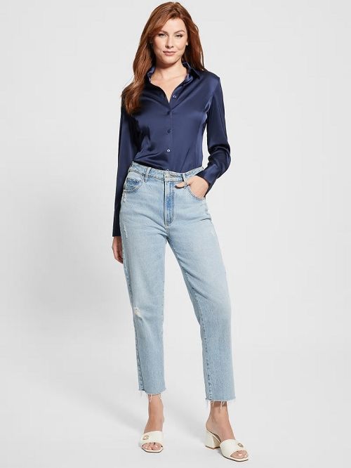 Guess Eco Fernanda Corset Top Albastri | GUESS-SN27536