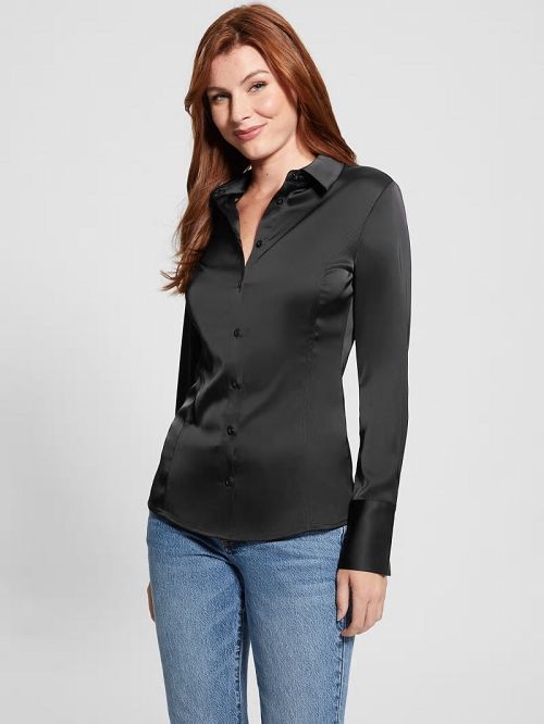 Guess Eco Fernanda Corset Top Negrii | GUESS-SN27534