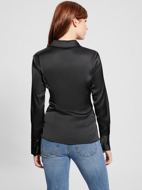 Guess Eco Fernanda Corset Top Negrii | GUESS-SN27534