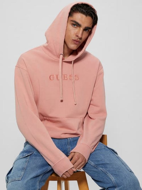 Guess Eco Finch Signature Hoodie Roz | GUESS-SN30996