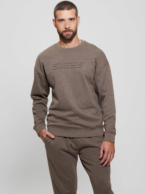 Guess Eco Fleece Crewneck Sweatshirt Maro | GUESS-SN31578