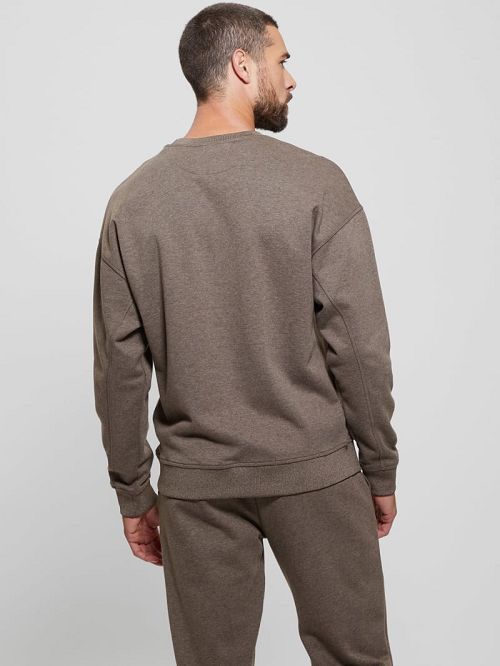 Guess Eco Fleece Crewneck Sweatshirt Maro | GUESS-SN31578