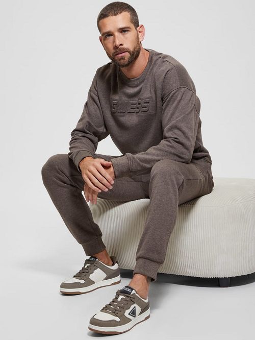 Guess Eco Fleece Crewneck Sweatshirt Maro | GUESS-SN31578