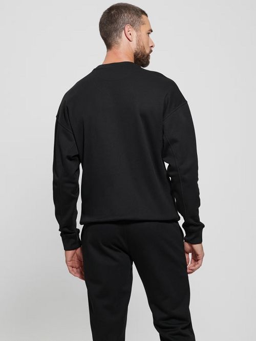Guess Eco Fleece Crewneck Sweatshirt Negrii | GUESS-SN31033