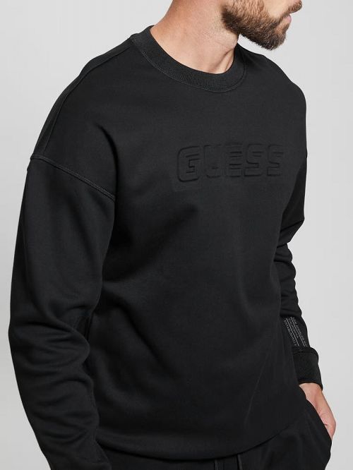 Guess Eco Fleece Crewneck Sweatshirt Negrii | GUESS-SN31592