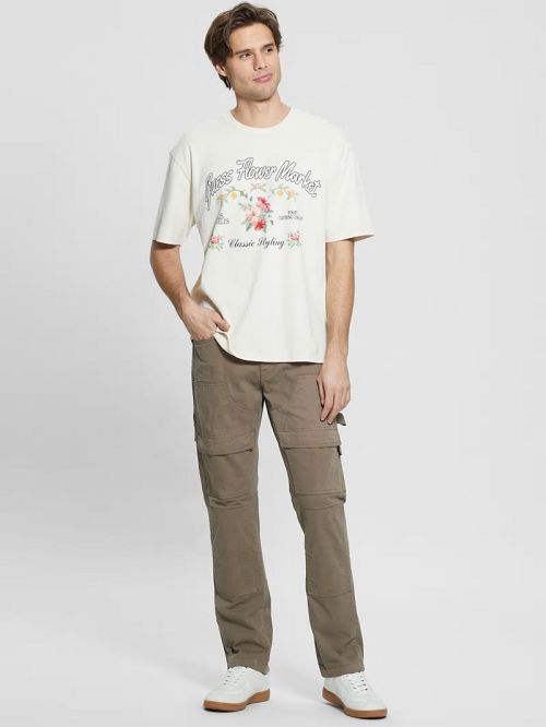 Guess Eco Flower Market Tee Albi | GUESS-SN30582