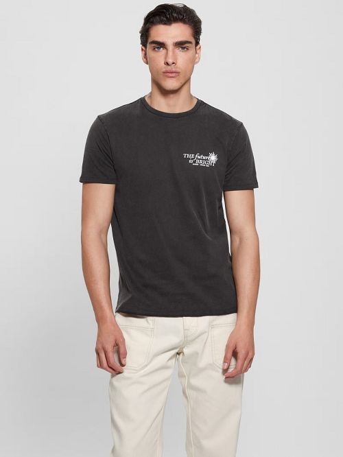 Guess Eco Future Is Bright Tee Negrii | GUESS-SN30651