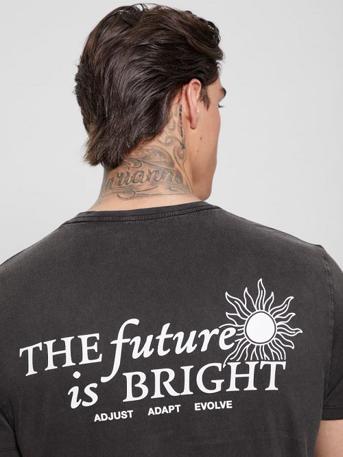 Guess Eco Future Is Bright Tee Negrii | GUESS-SN30651