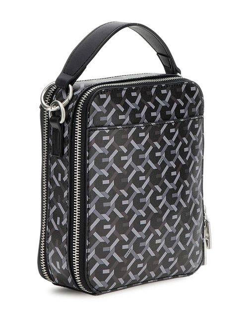Guess Eco G Woven Double-Zip Crossbody Bag Negrii | GUESS-SN31697