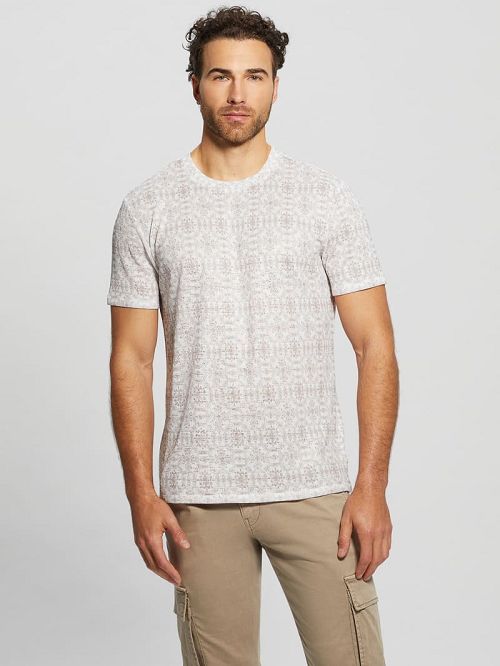 Guess Eco Gauze Crewneck Tee Albi | GUESS-SN30527