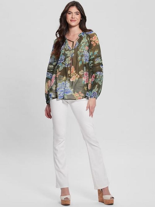 Guess Eco Gilda Printed Top Verzi | GUESS-SN27061