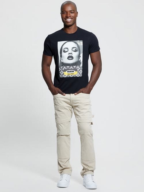 Guess Eco Girl Collage Tee Negrii | GUESS-SN30505
