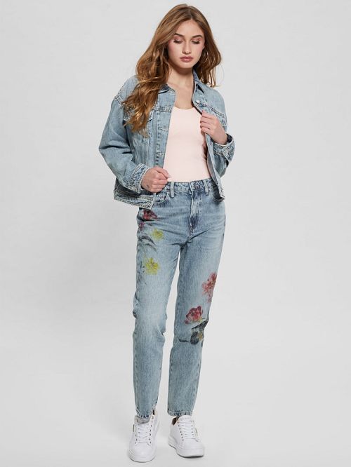 Guess Eco Girly Embroidered Jeans Albastri | GUESS-SN26607