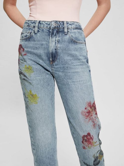 Guess Eco Girly Embroidered Jeans Albastri | GUESS-SN26607