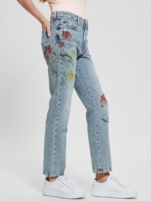 Guess Eco Girly Embroidered Jeans Albastri | GUESS-SN26607