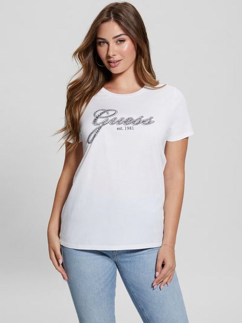 Guess Eco Glam Logo Easy Tee Albi | GUESS-SN27608