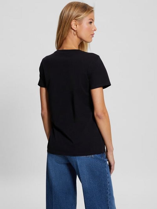Guess Eco Glam Logo Easy Tee Negrii | GUESS-SN27170