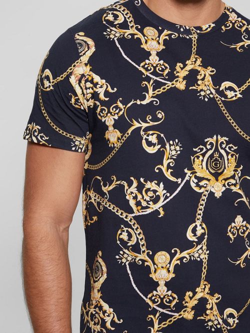 Guess Eco Gold Chain Tee Negrii | GUESS-SN30470