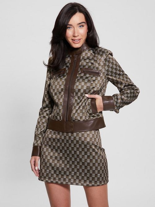 Guess Eco Greta Moto Jacket Maro | GUESS-SN28055