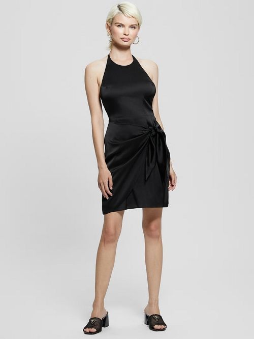 Guess Eco Harper Halter Dress Negrii | GUESS-SN26930