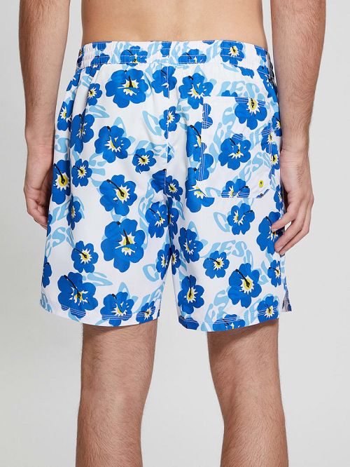 Guess Eco Hibiscus Swim Trunks Albastri | GUESS-SN31345