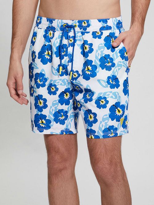 Guess Eco Hibiscus Swim Trunks Albastri | GUESS-SN31602
