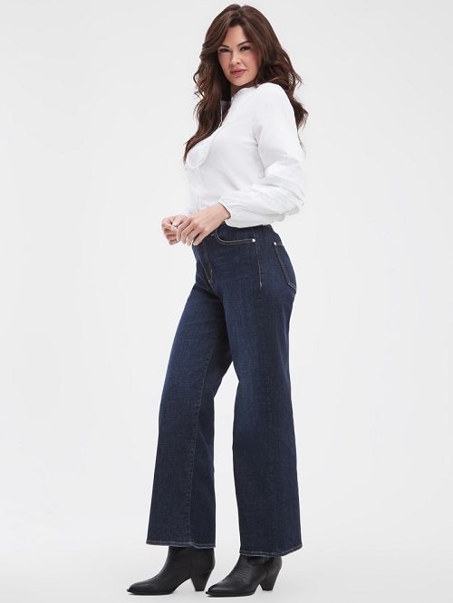 Guess Eco High-Rise Wide Leg Jeans Albastri | GUESS-SN26613