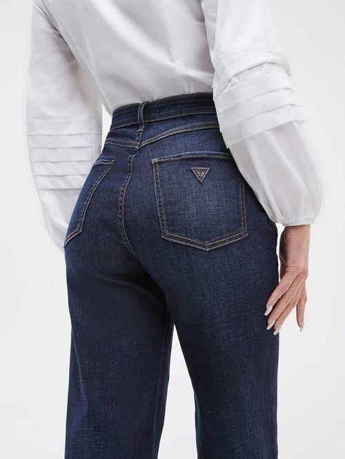 Guess Eco High-Rise Wide Leg Jeans Albastri | GUESS-SN26613
