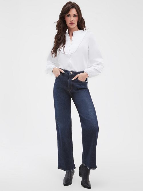Guess Eco High-Rise Wide Leg Jeans Albastri | GUESS-SN26613