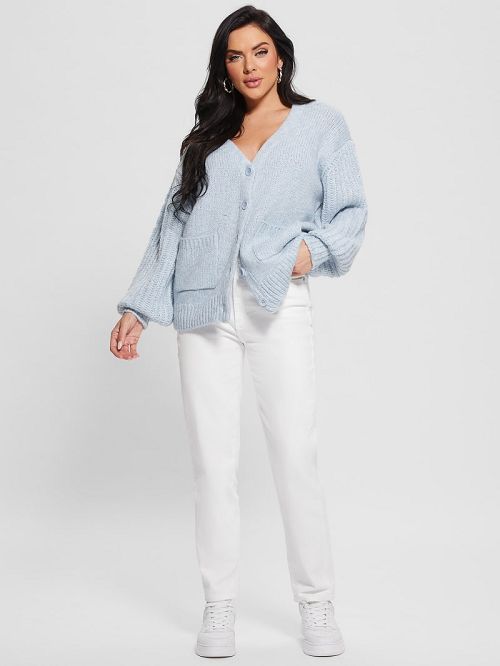 Guess Eco Hiro Knit Cardigan Sweater Albastri | GUESS-SN27785